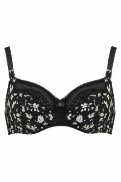 Aura Side Support Underwired Bra - Black Floral -POUR MOI Sales 305212 20230104103900