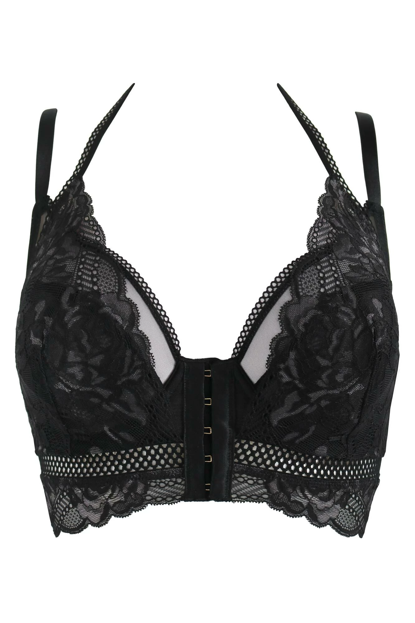 Ooo La La Front Fastening Bralette - Black/Slate 7 Ooo La La Front Fastening Bralette - Black/Slate - Image 7