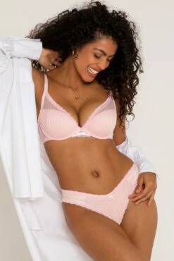 Luxe Linear V Shaped Brazilian Brief - Soft Pink -POUR MOI Sales 307216 20230215132300