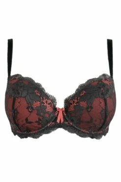 Amour Padded Balconette Bra - Slate/Coral -POUR MOI Sales 310860 20230220164000