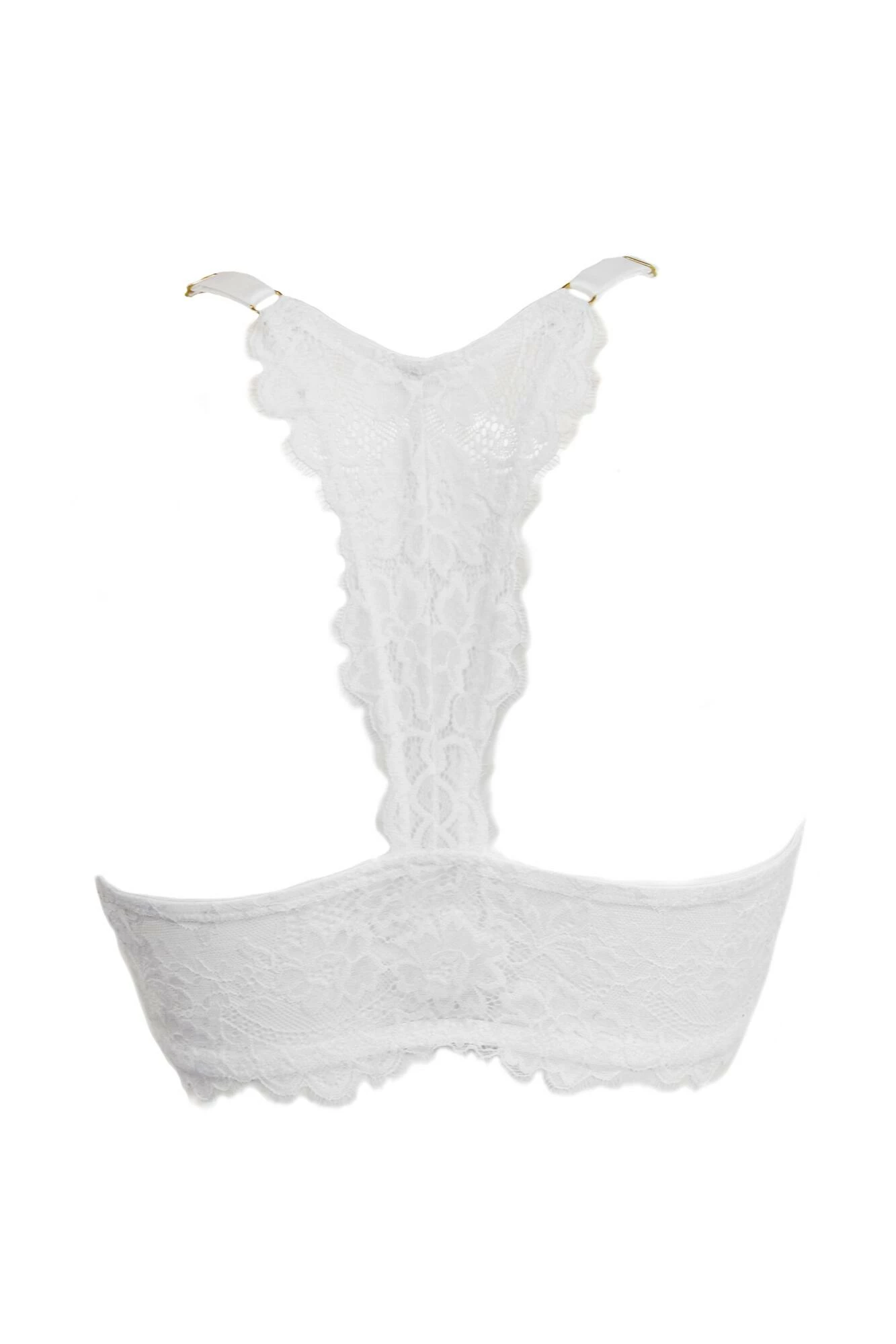 India Eyelash Lace Front Fastening Non Wired Bralette - White 6 India Eyelash Lace Front Fastening Non Wired Bralette - White - Image 6