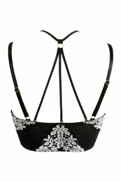 India Two-Tone Bold Lace Front Fastening Bralette - Black/Ivory -POUR MOI Sales 317106 20230601112800