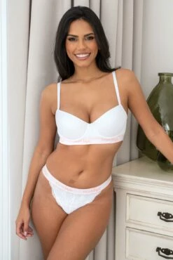 Logo Padded T-shirt Bra - White -POUR MOI Sales 317992 20230607135000