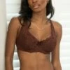 Flora Lightly Padded Underwired Bra - Chocolate