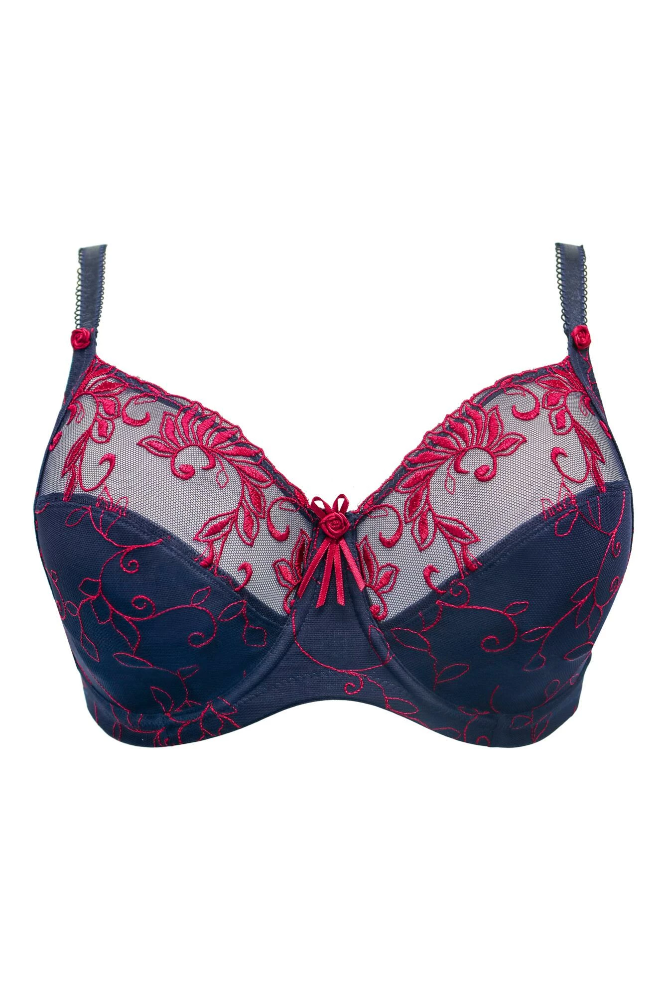 Imogen Rose Embroidered Bra - Navy/Raspberry 4 Imogen Rose Embroidered Bra - Navy/Raspberry - Image 4