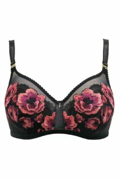 Soiree Embroidery Padded Bra - Black/Pink 10 Soiree Embroidery Padded Bra - Black/Pink -POUR MOI Sales 319822 20230728123400