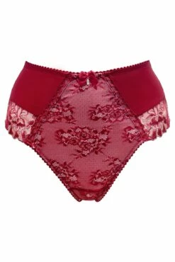 Sofia Emb Lace Embroidered Deep Brief - Red -POUR MOI Sales 320705 20230822145700